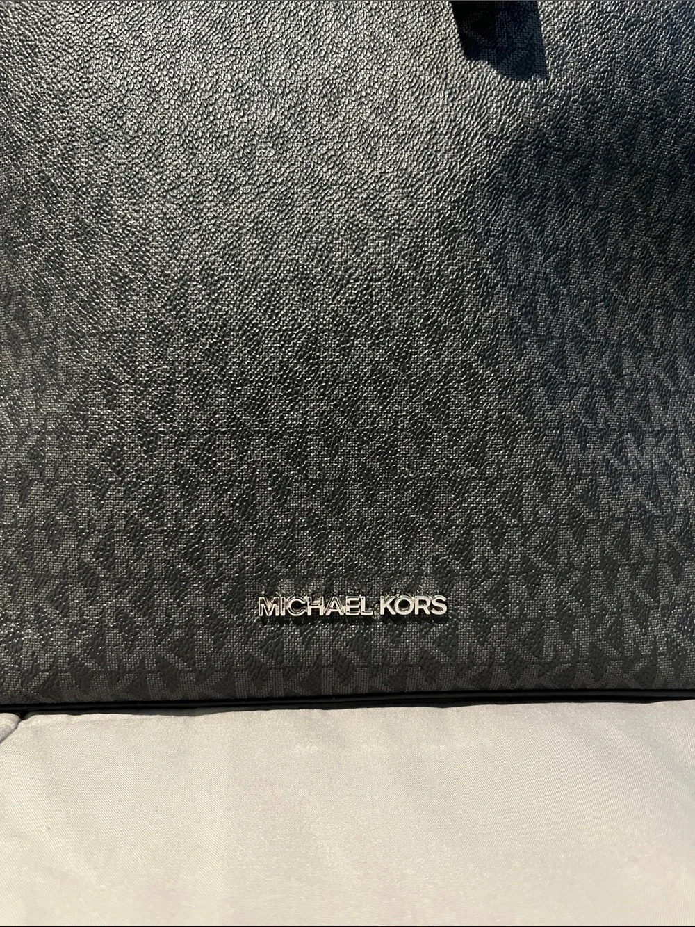 Michael Kors Black MK Logo Bucket Tote